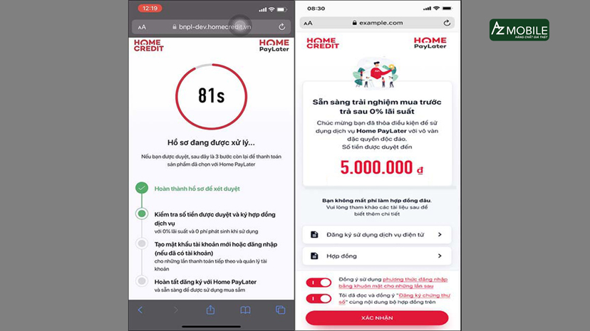 bước 5 đăng kí xét duyệt tài chính trên HomePayLater