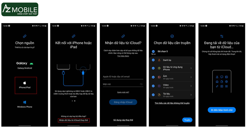 Nhập dữ liệu từ iCloud thay thế