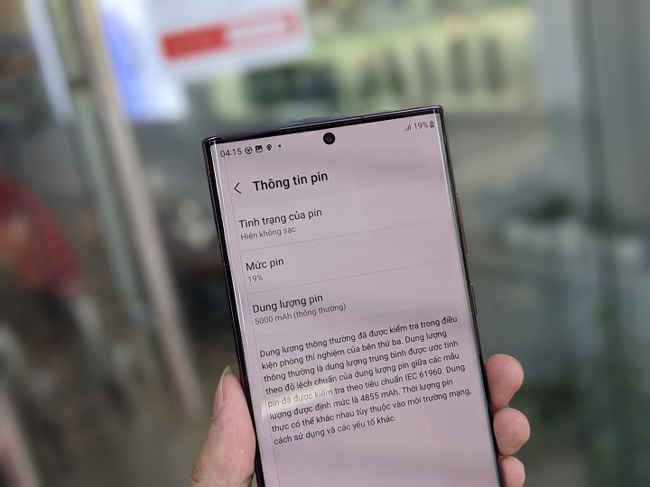 dung lượng pin trên s23 ultra mỹ