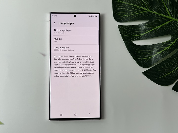 dung lượng pin trên s23 ultra mỹ