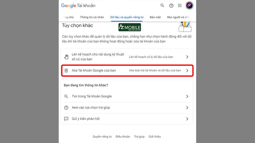 chọn Xóa tài khoản Google.jpg