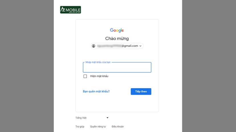 nhập mật khẩu để đăng nhập vào tài khoản Google đã lâu không sử dụng.jpg