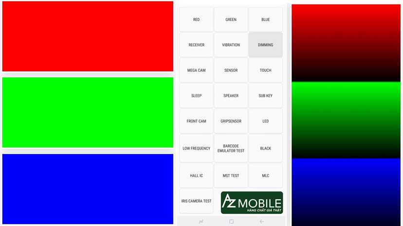 test màn hình điện thoại samsung bằng 3 màu cơ bản và Diming.jpg