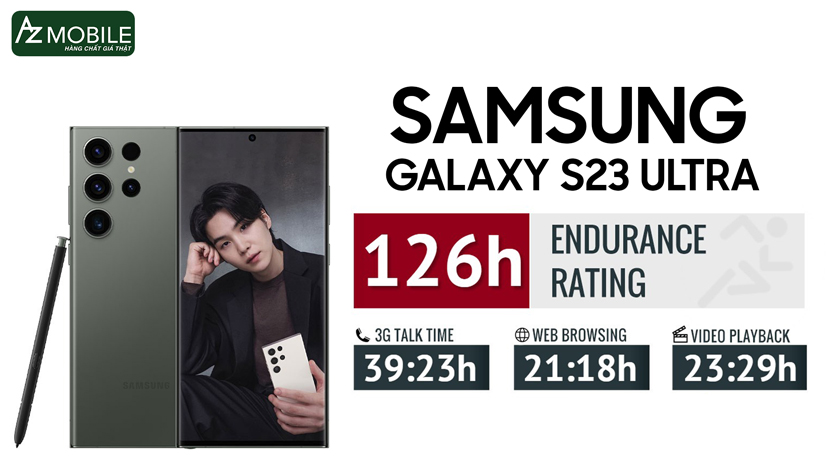thông số thời gian sử dụng của viên pin Samsung Galaxy S23 Ultra