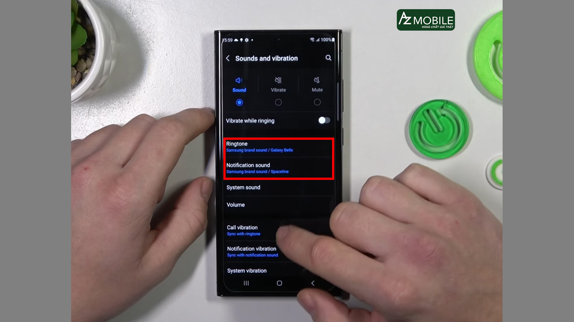 chọn mục Ringtones muốn thay đổi.jpg