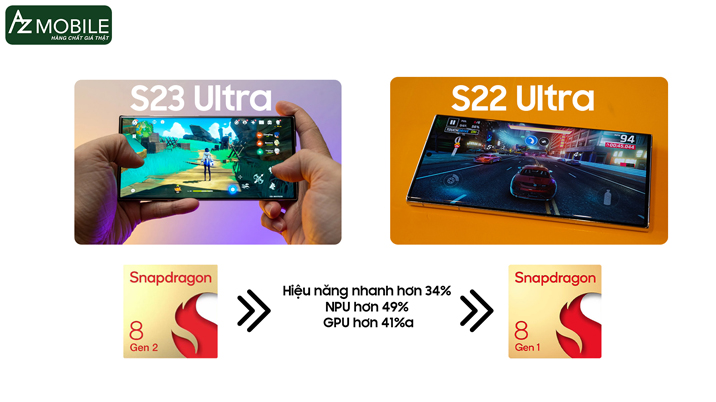 so sánh s22ultra và s23ultra chip