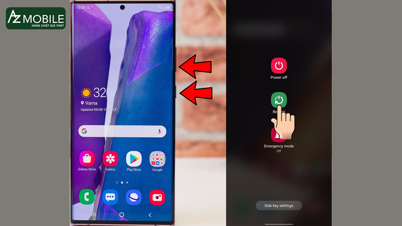 khởi động lại máy